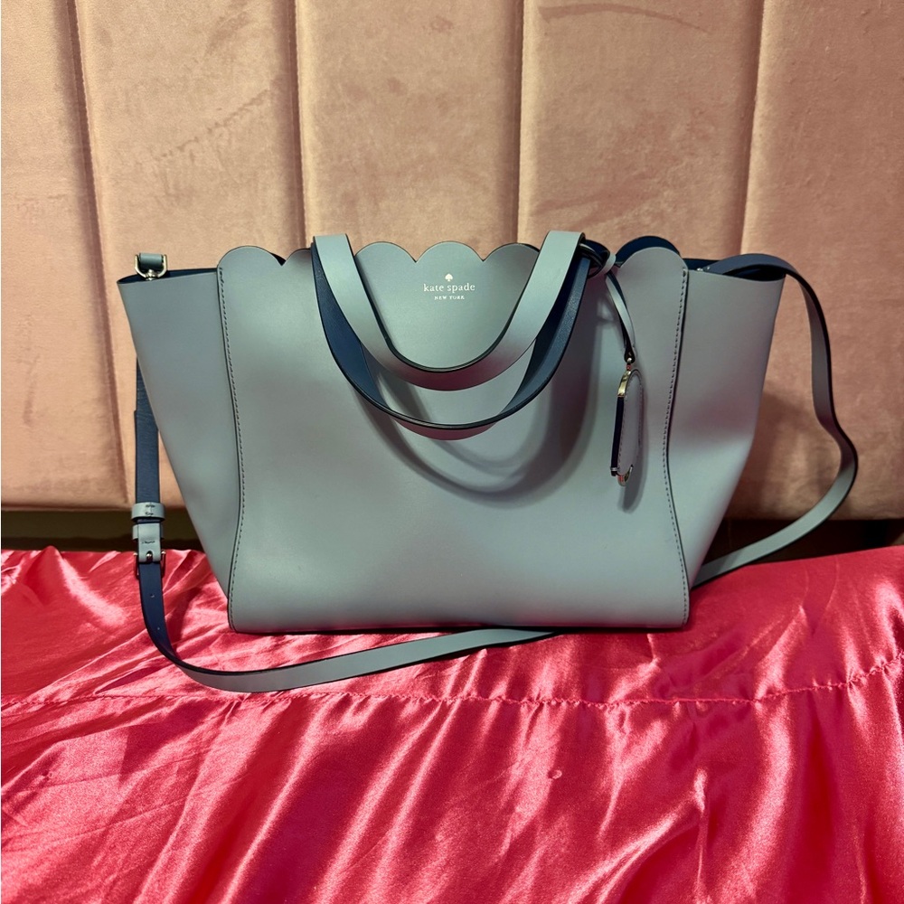 Kate Spade Gray and Navy Tote Bag